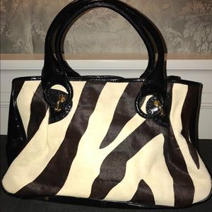 Beverly Fieldman Black and White Zebra Handbag